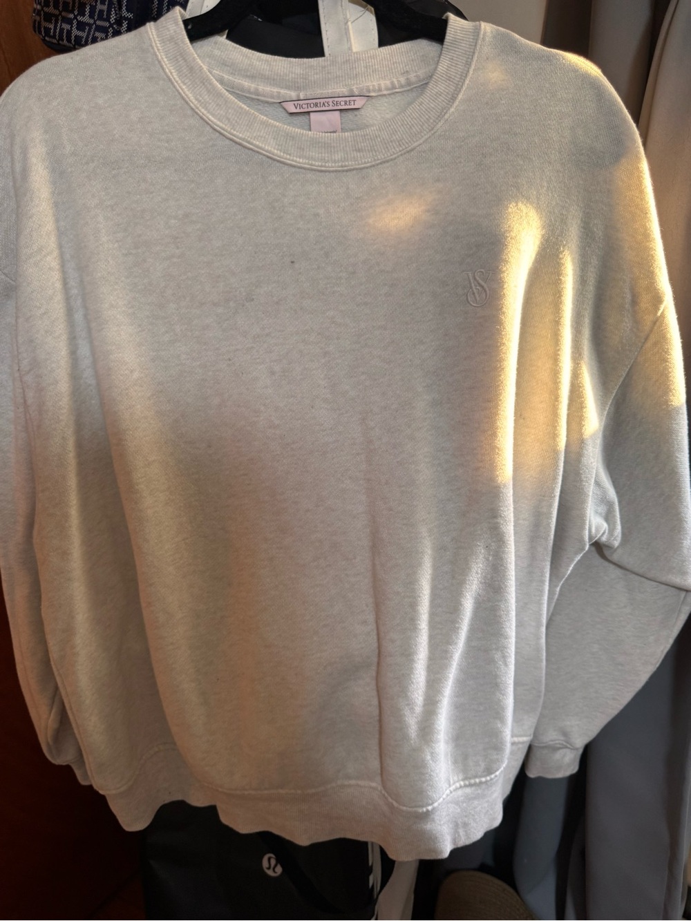 Victoria's Secret Light Gray Embroidered Crewneck Sweatshirt
